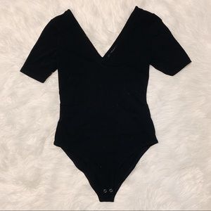 Forever 21 Small Black V-Neck Bodysuit
